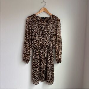 NWT White House Black Market Leopard Blouse Dress